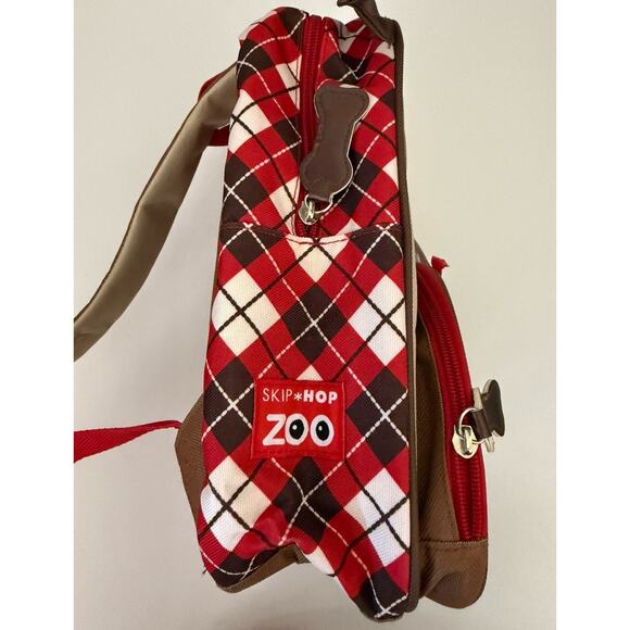 Skip Hop Zoo Pack Bronx Bulldog Plaid Special Winter Edition Backpack - Picture 6 of 8